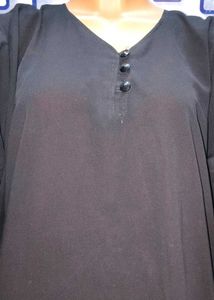 Elegant Black Burqa Nida Fabric Smoothly