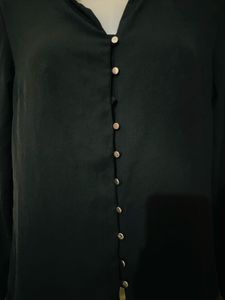 Elegant Black Button-Down Blouse