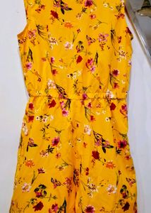 Yellow Floral Print Jumpsuit