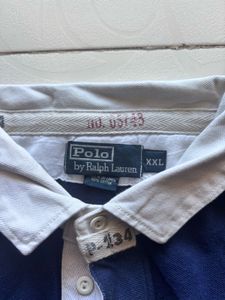 RALPH LAUREN Men's Blue Polo Shirt with Red Pony L