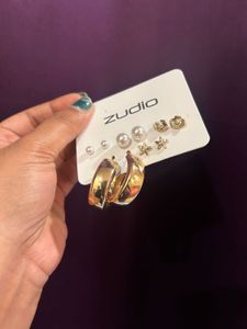 Zudio Gold Earring Set of 5