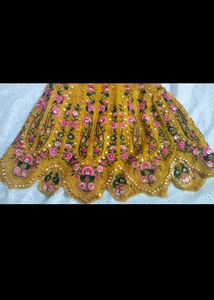 Yellow Embroidered Kurta Set with Sharara