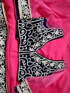 Pink Embellished saree