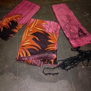 floral print dress material with 4 mtr l