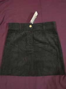 Black Corduroy Mini Skirt