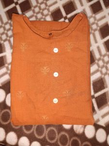 Orange Embroidered Kurta