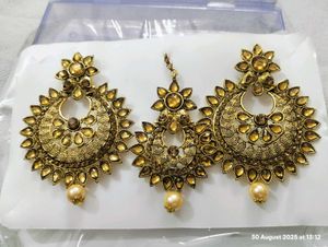 Gold Tone Indian Jewelry Set