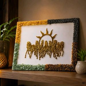 7 Horses Crystal Wall Art Frame