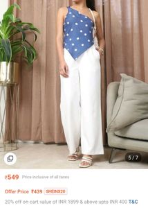 Blue Polka Dot One Shoulder Top