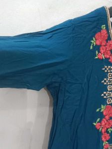 Elegant Teal Embroidered Anarkali Gown