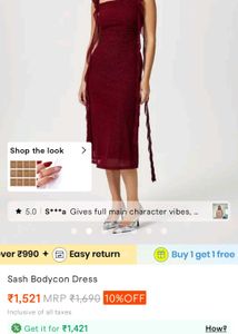Sparkly Maroon Bodycon Dress