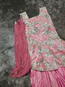 Pink Floral Lehenga Choli Set