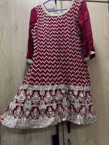 Maroon embroidered Sharara set