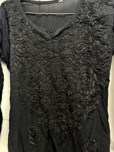 Chikankari Kurta black
