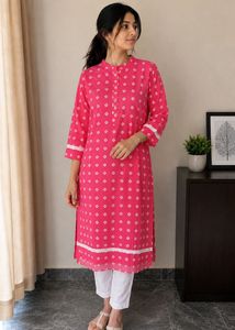 Stylish Pink Printed Kurta