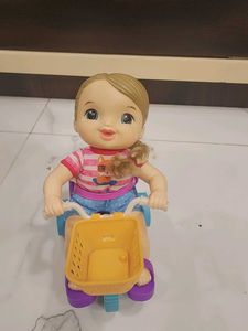 baby alive doll with bicycle