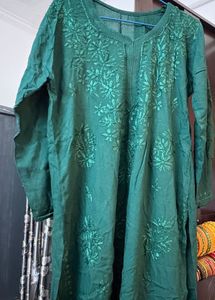Emerald Green chikankari Kurta