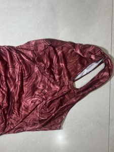 Burgundy One-Shoulder Bodycon Dress