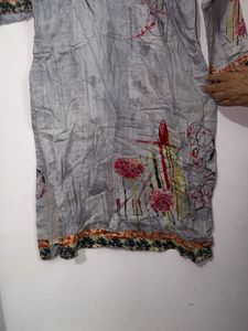 Grey Printed Kurta