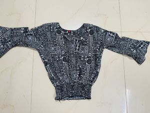 Boho Print Bell Sleeve Top