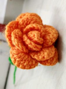 CROCHET FLOWER ORANGE 🧡 🧶