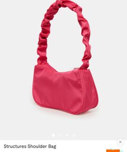 SAVANA Pink Ruched Handle Shoulder Bag