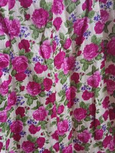 Floral Print Ethnic Skirt with Golden and velvet p
