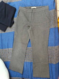 Chic Grey Wide-Leg Trousers