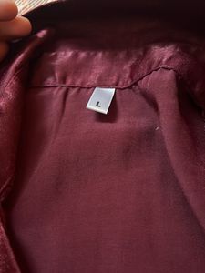 Burgundy Satin Two-Piece Set