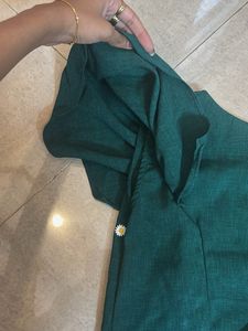 Cute embroidered green tunic