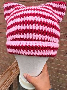 Handmade Crochet Cat Ear Beanie Cap 🎀🧶