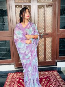 Beautiful Floral Print Saree