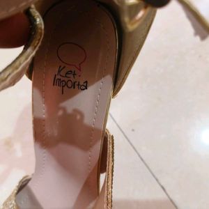 Sparkly Gold Strappy Heels(uk size-40)