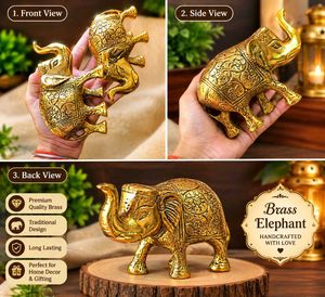 Brass Elephant Showpiece