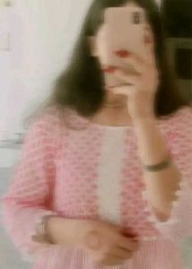 Pink Tiered Kurta with Pom-Pom Trim
