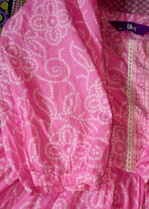 Pretty pink bandhani peplum short kurti 🩷🎀