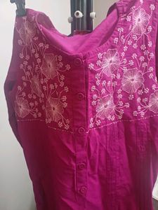 Embroidered dark Pink Kurta
