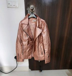 Cover Story Rose Gold Faux Leather Jacket