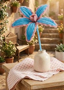 hand made single pipecleaner flower without pot