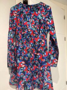 ZARA Vibrant Floral Print Long Sleeve Mini Dress