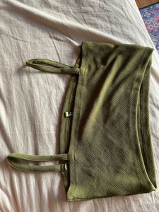 Olive Green Cropped Tank Top