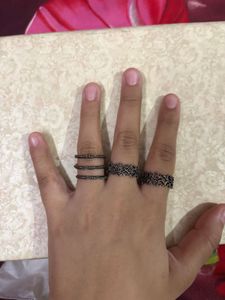 Oxidised Silver Ring Set – 3