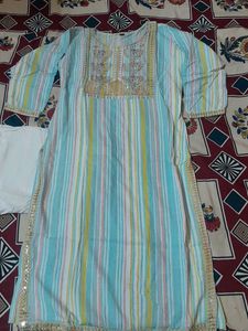 White Cotton Dress Material