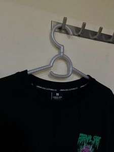 Black Oversized Back Printed T Shirt