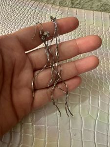 Gorgeous Silver Tassel Dangle Earrings