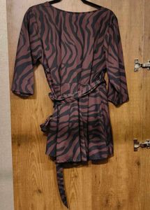 Amydus Zebra Print Wrap Top