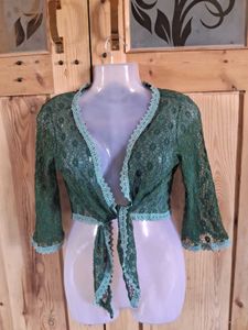 Green Lace Bolero Cardigan