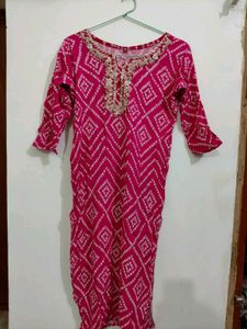 Pink Embroidered Kurta Set