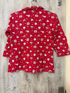 Cozy Red Christmas Pajama Top