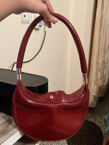 Chic Red Patent Leather Hobo Bag